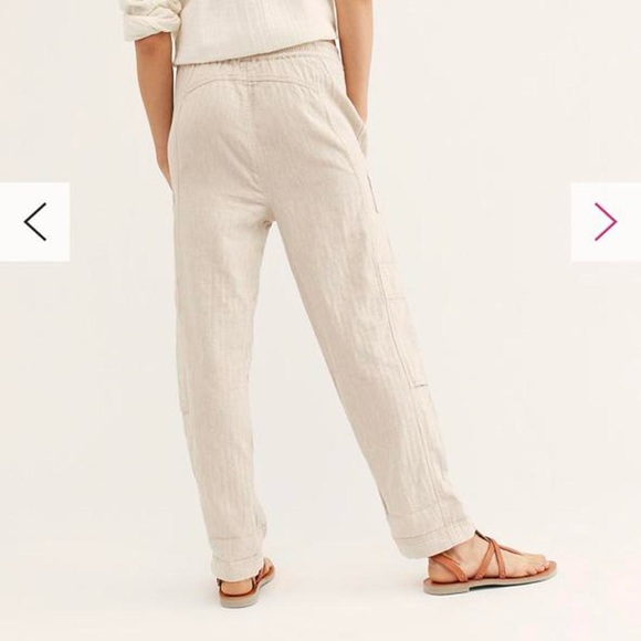 NWT Free People Feelin Good Utility Pull-On Pants In Natural - Picture 3 of 7